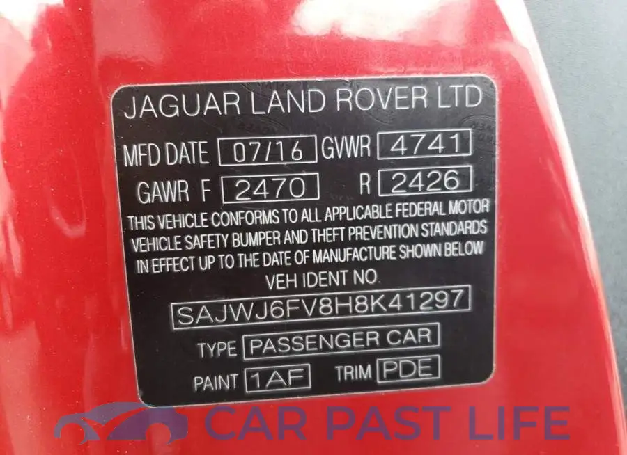 SAJWJ6FV8H8K41297# 12