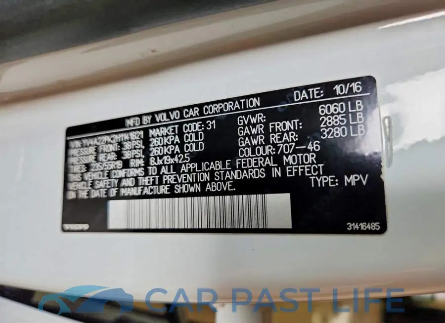 YV4A22PK2H1141821# 13