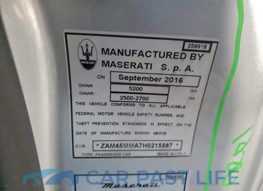 ZAM45MMA7H0215587# 12