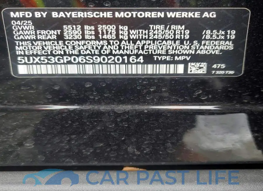 5UX53GP06S9020164# 13