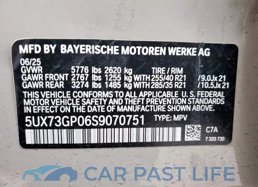 5UX73GP06S9070751# 13