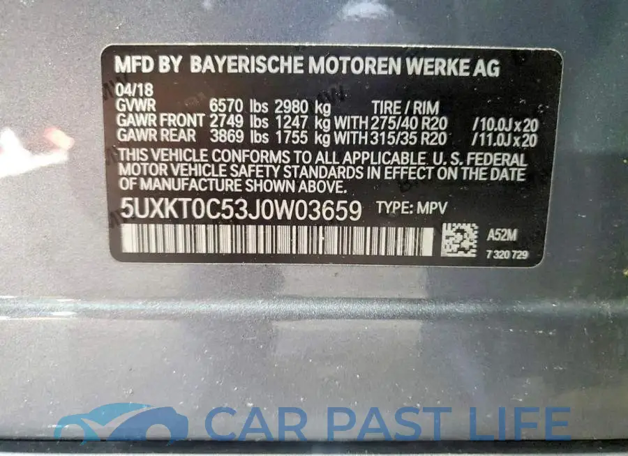 5UXKT0C53J0W03659# 13