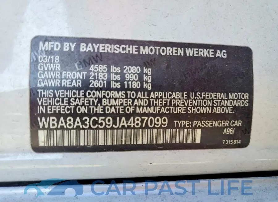 WBA8A3C59JA487099# 12