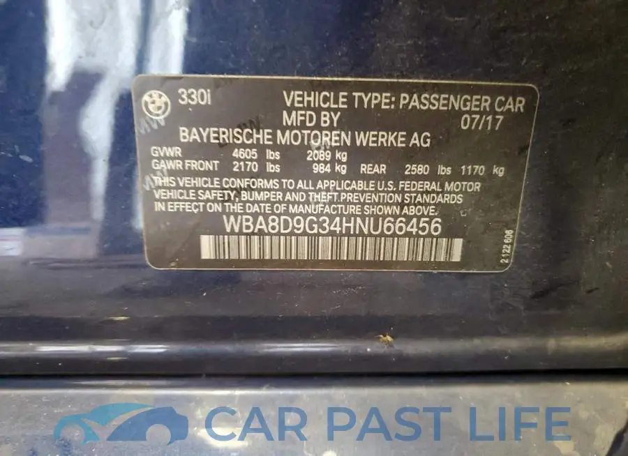 WBA8D9G34HNU66456# 12