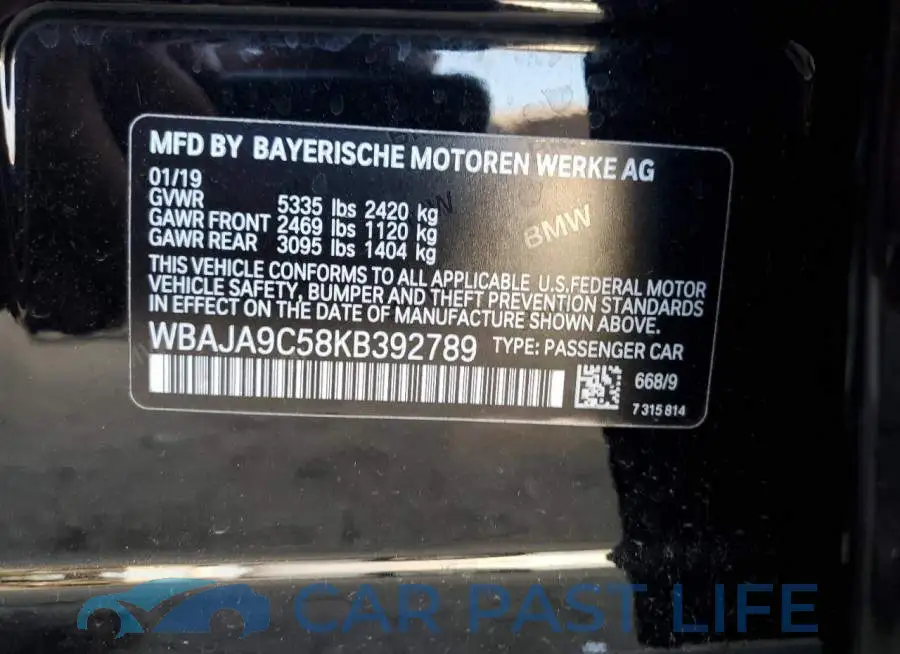 WBAJA9C58KB392789# 12