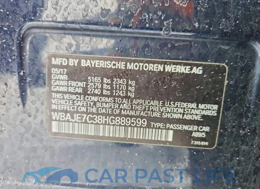 WBAJE7C38HG889599# 12