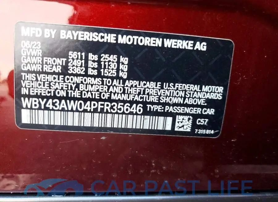 WBY43AW04PFR35646# 12