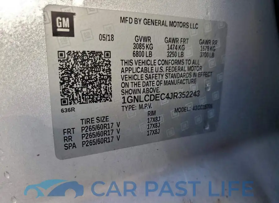 1GNLCDEC4JR352243# 13