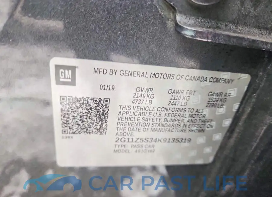 2G11Z5S34K9135319# 12