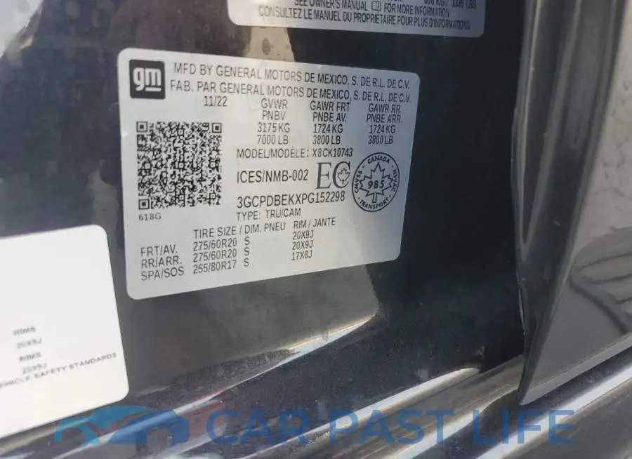 3GCPDBEKXPG152298# 12