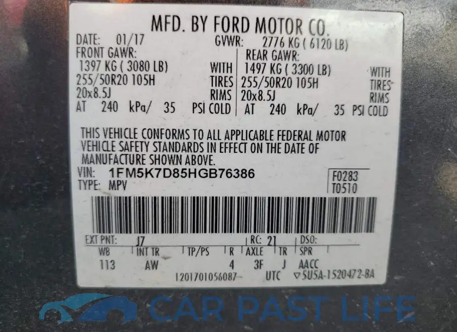 1FM5K7D85HGB76386# 14