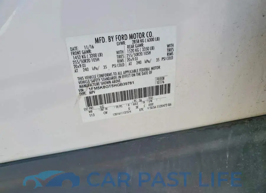 1FM5K8GT5HGB39781# 13