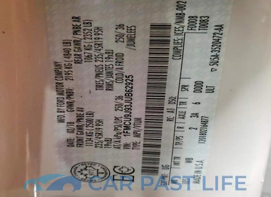 1FMCU9J93JUB62925# 14