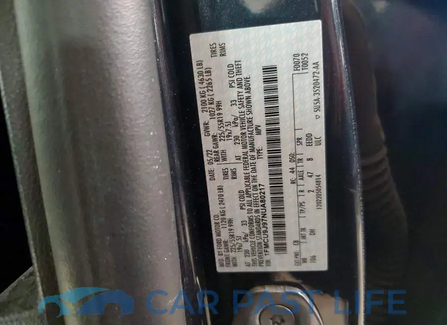 1FMCU9J97NUA80217# 14