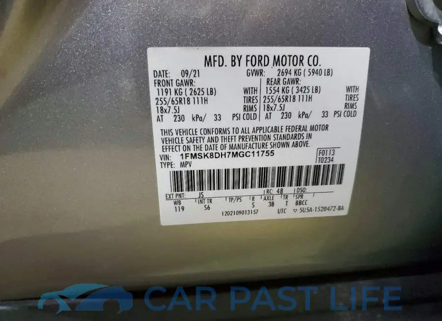 1FMSK8DH7MGC11755# 13