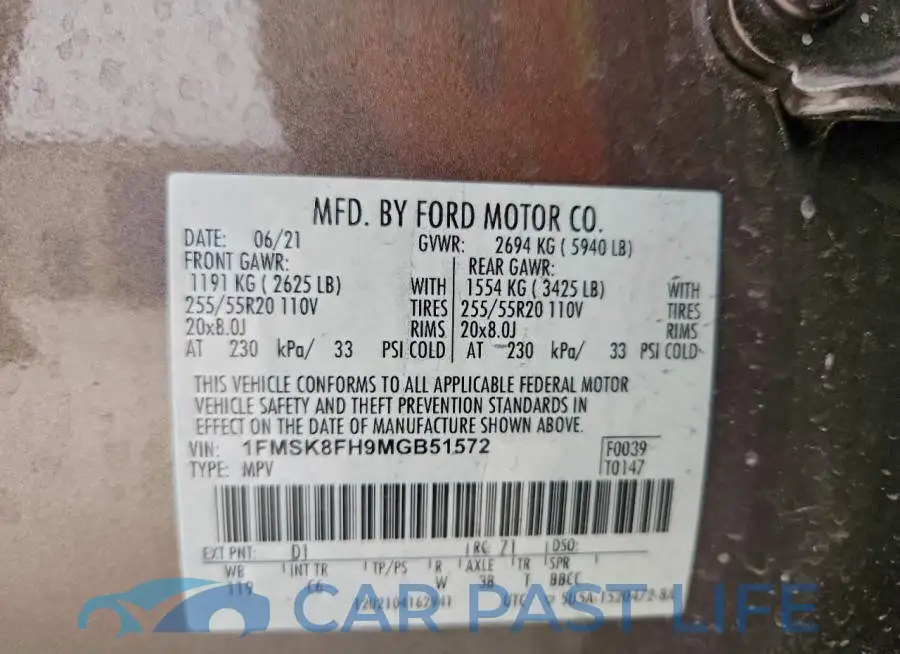1FMSK8FH9MGB51572# 14