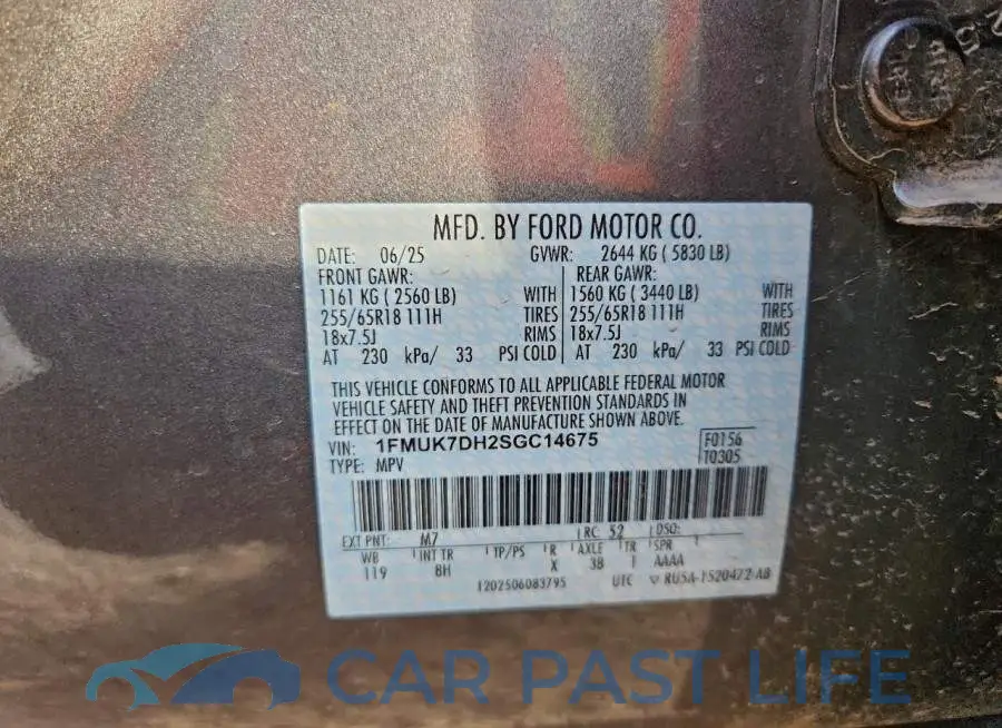 1FMUK7DH2SGC14675# 13