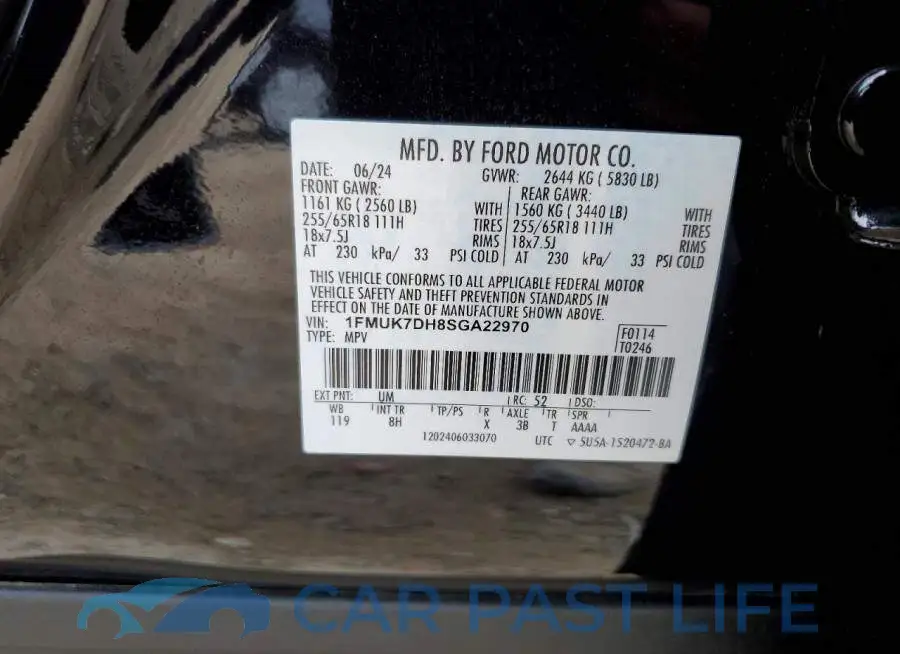 1FMUK7DH8SGA22970# 13