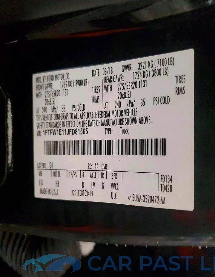 1FTFW1E11JFD81565# 12