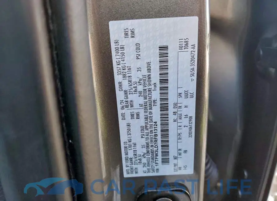 1FTFW3LD7RFB13124# 12
