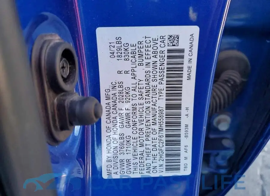 2HGFC2F67MH558987# 12