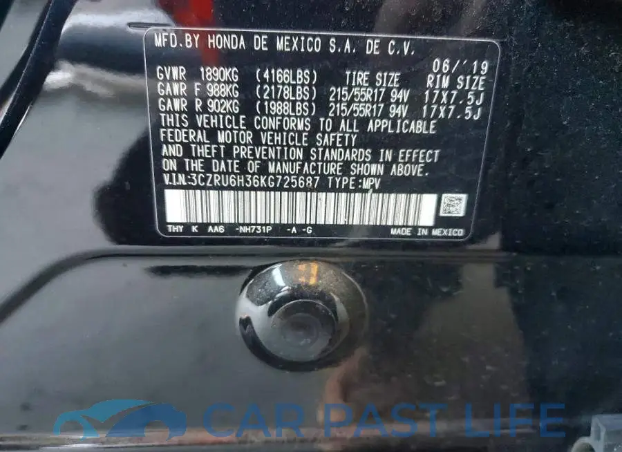 3CZRU6H36KG725687# 14