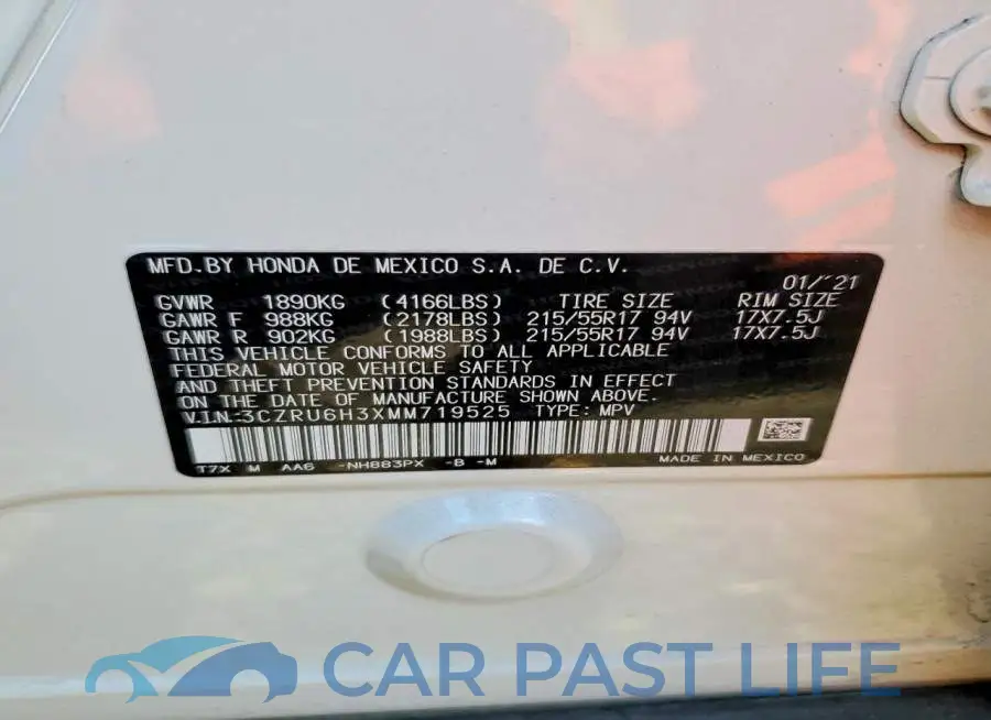 3CZRU6H3XMM719525# 12