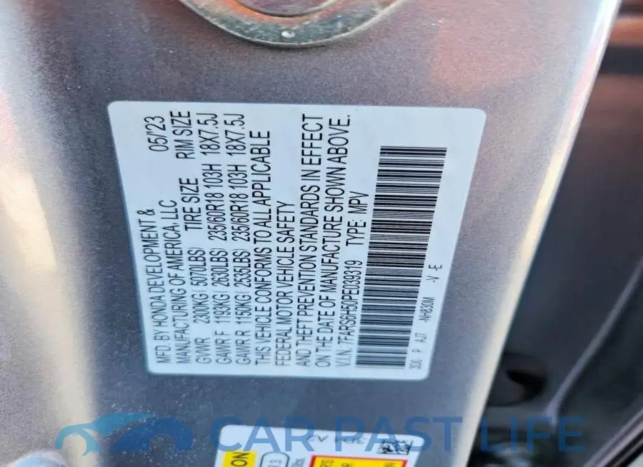 7FARS6H50PE039319# 14