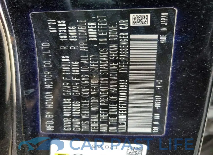 JHMFE1F77NX003982# 12