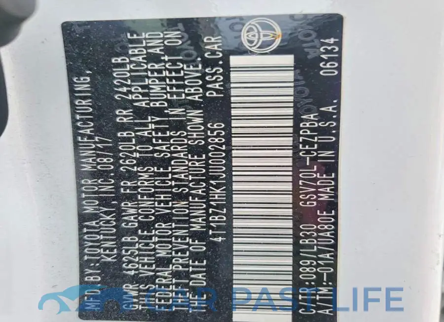 4T1BZ1HK1JU002856# 12