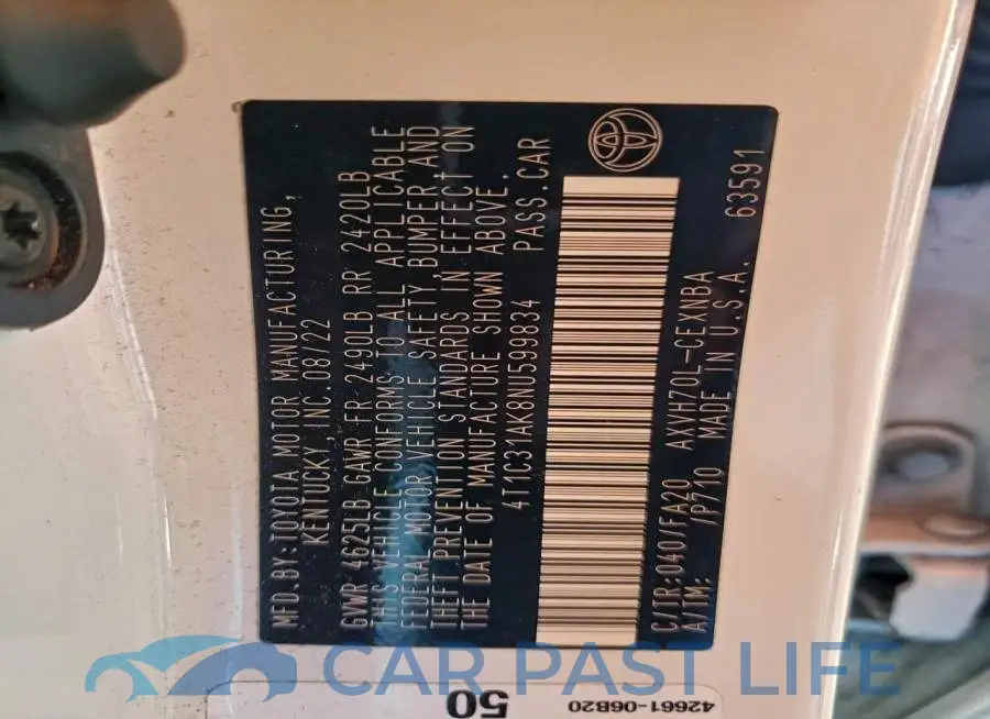 4T1C31AK8NU599834# 13