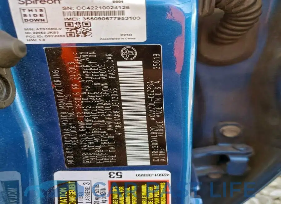 4T1K61AK8LU312055# 12