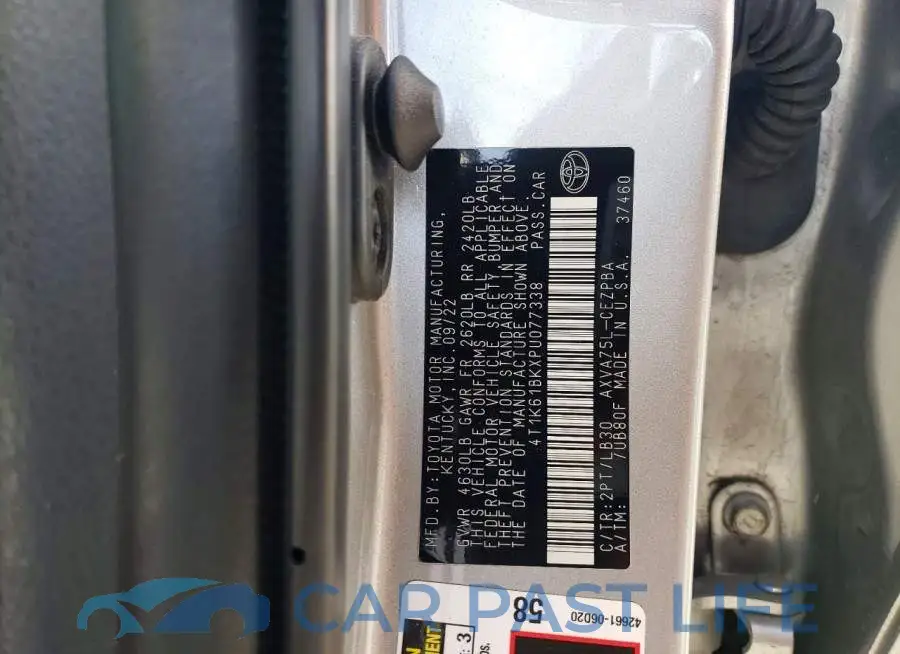 4T1K61BKXPU077338# 12