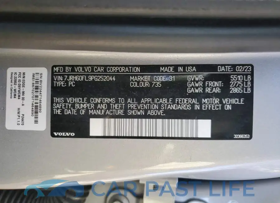 7JRH60FL9PG252044# 12