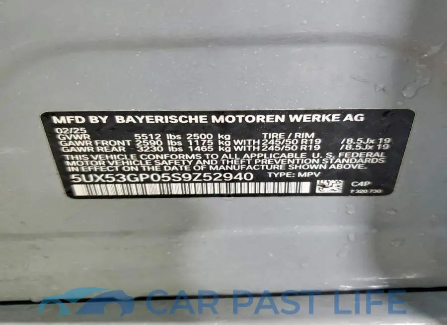 5UX53GP05S9Z52940# 12