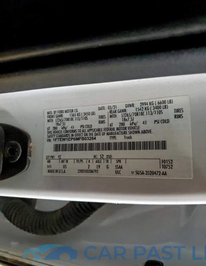 1FTEW1EP6MFB03264# 12