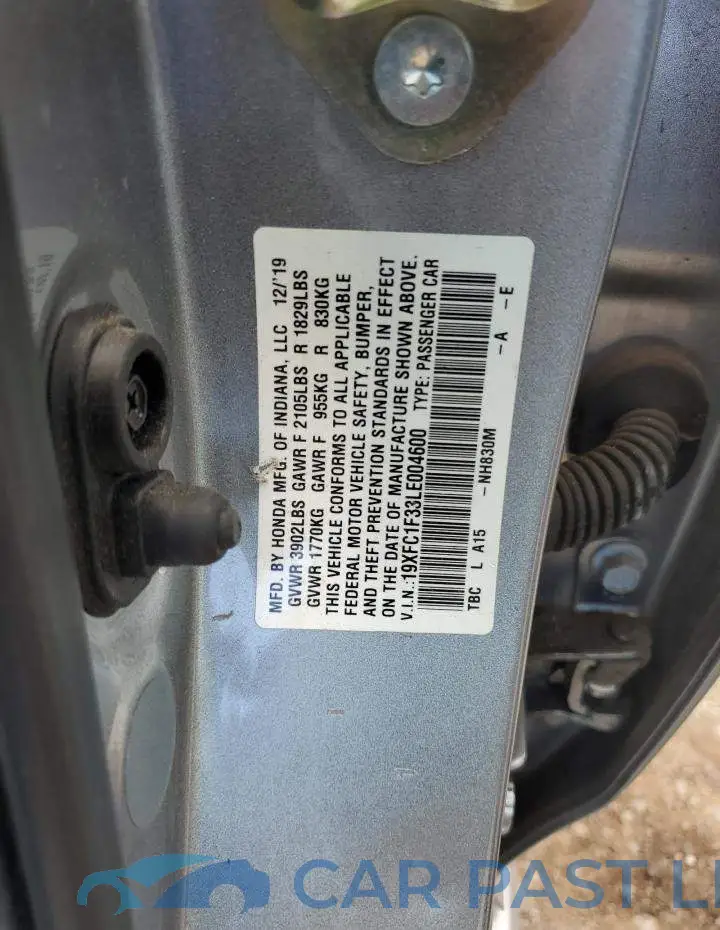 19XFC1F33LE004600# 12