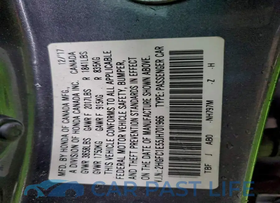2HGFC1E55JH701966# 12