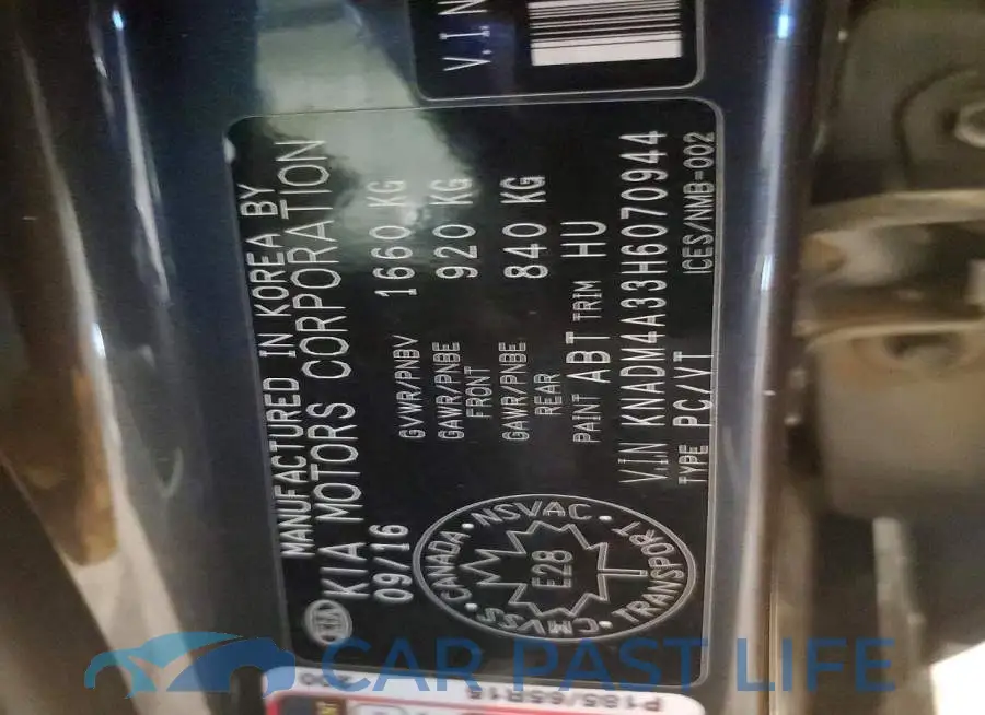 KNADM4A33H6070944# 13
