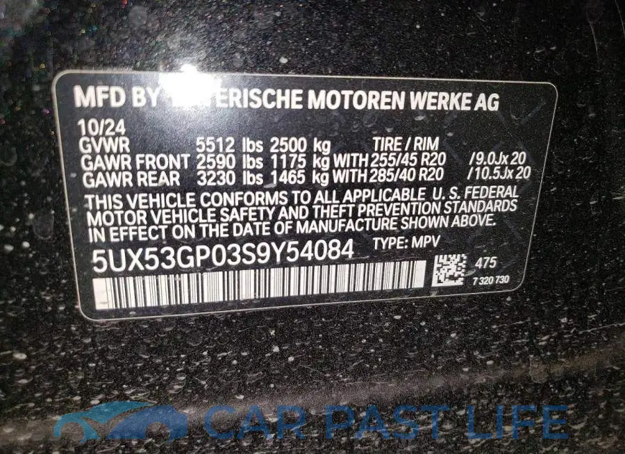 5UX53GP03S9Y54084# 13