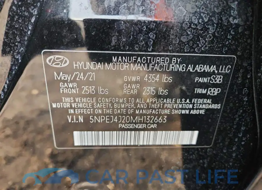 5NPEJ4J20MH132663# 12
