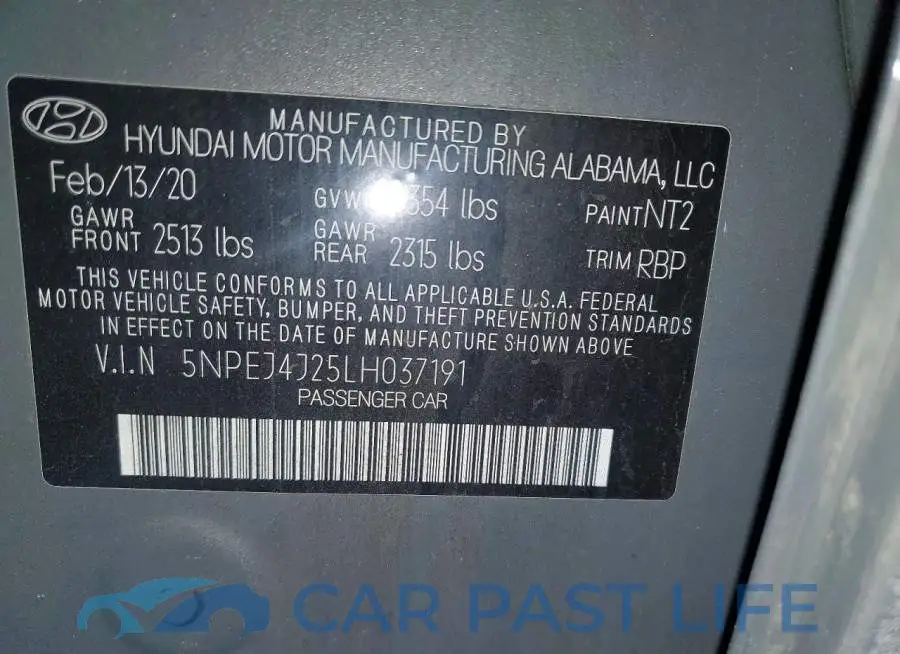 5NPEJ4J25LH037191# 13