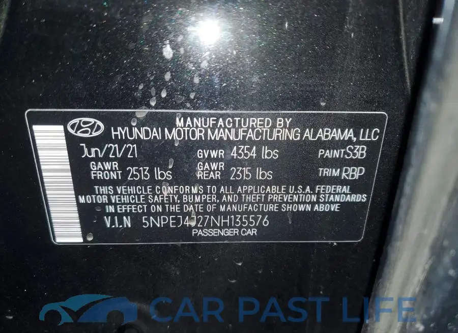 5NPEJ4J27NH135576# 13