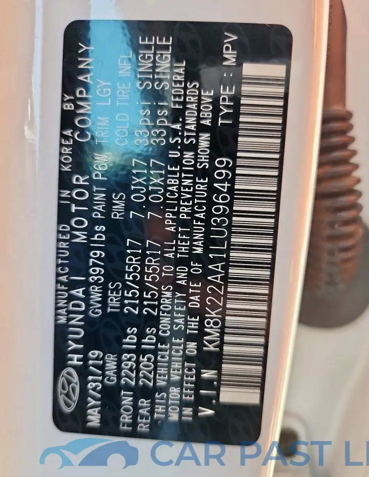 KM8K22AA1LU396499# 13