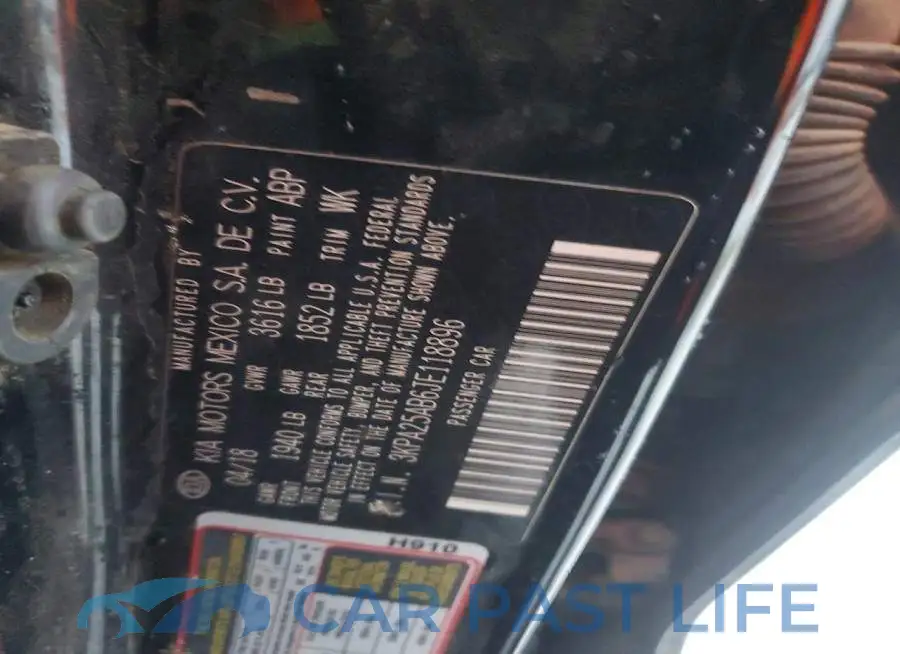 3KPA25AB6JE118896# 12