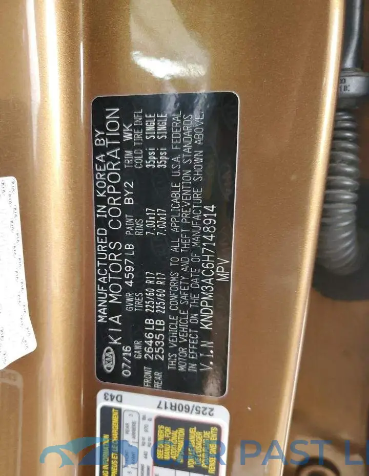 KNDPM3AC6H7148914# 12
