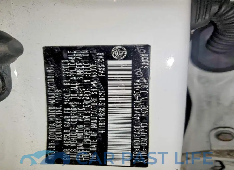 4T1B31HK6KU510727# 12