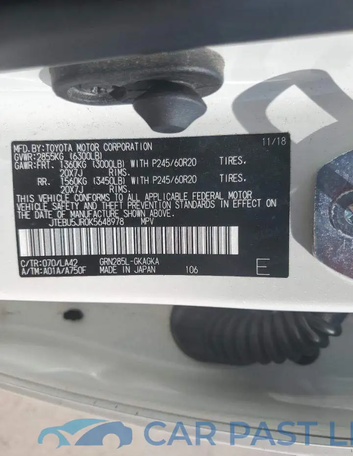 JTEBU5JR0K5648978# 13