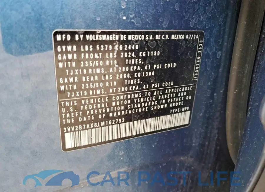 3VV2B7AX8LM162792# 13