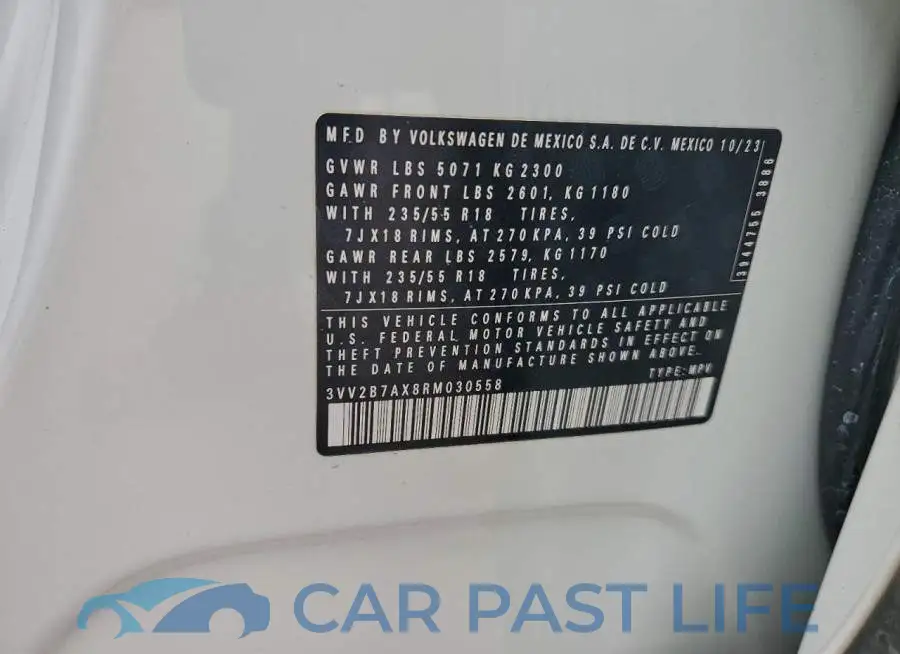 3VV2B7AX8RM030558# 13